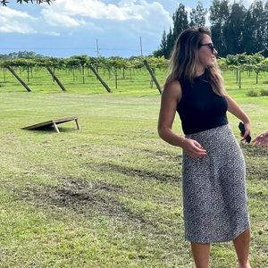 American Eagle Cheetah Midi Skirt